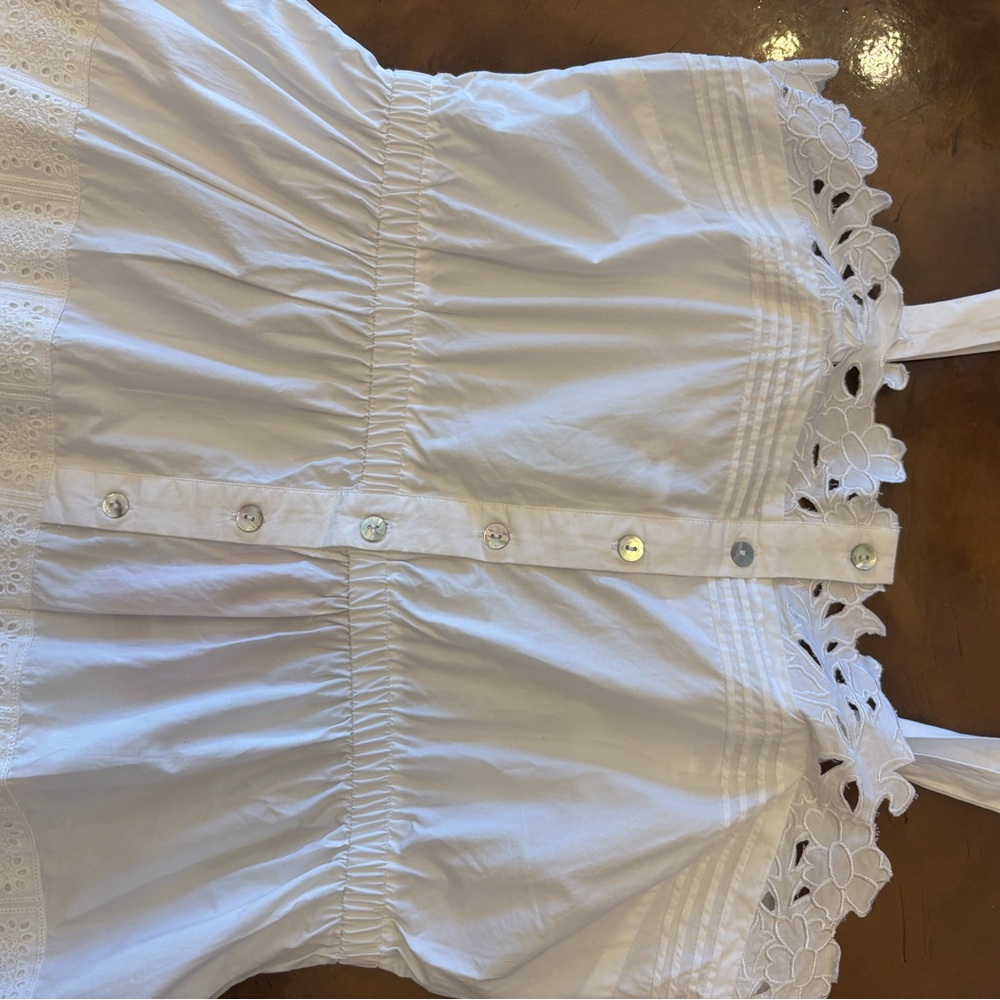 Hunter Bell Nico antique lace White Eyelet Midi Dress New XL - Picture 4 of 4